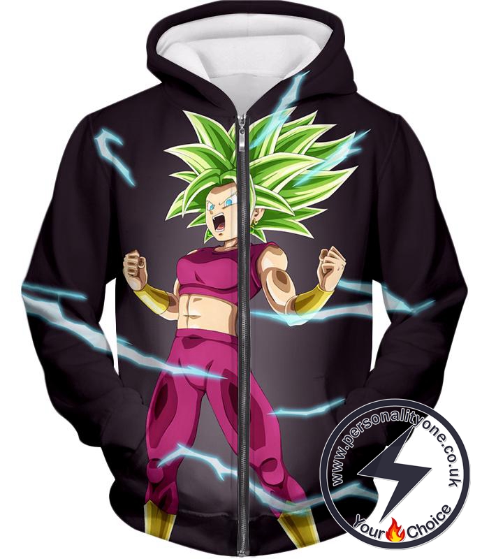 Dragon Ball Super Female Legendary Super Saiyan Kale Cool Black Zip Up Hoodie